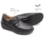 Sapato Feminino anatômico couro legítimo cor preto