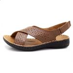 Sandália Feminina couro legítimo cor caramelo super confortável