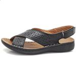 Sandália Feminina couro legítimo cor preta super confortável