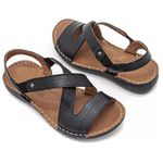 Sandália Feminina couro legítimo cor preta super confortável