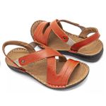 Sandália Feminina couro legítimo cor topazio super confortável