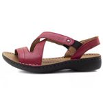 Sandália Feminina couro legítimo cor vermelho super confortável