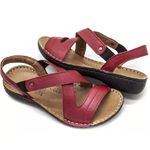 Sandália Feminina couro legítimo cor vermelho super confortável