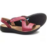 Sandália Feminina couro legítimo cor vermelho super confortável