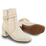 Bota Feminina anatômica cano baixo couro legítimo cor off white