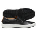 Tênis masculino slip on em couro legítimo cor preto