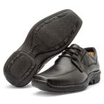 Sapato Masculino social anti-stress de amarrar couro legítimo cor preto