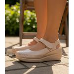 Sapatilha Assandalhada feminina ortopédica couro legítimo cor nude