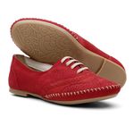 Oxford Feminino Couro Legítimo Pierrô - Vermelho