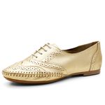 Oxford Feminino Couro Legítimo Pierrô - Dourado