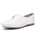 Oxford Feminino Couro Legítimo Pierrô - Branco