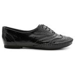 Oxford Feminino Couro Legítimo Pierrô - Preto Verniz