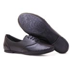 Sapato Casual Feminino Liso em Couro Legitimo Pierrô - Preto