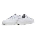 Tênis masculino casual super leve em couro legítimo cor branco