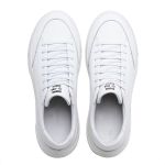 Tênis masculino casual super leve em couro legítimo cor branco