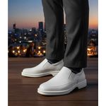 Sapato Social anti-stress tradicional couro legítimo cor branco