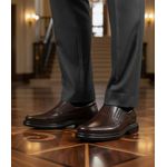 Sapato Social anti-stress tradicional couro legítimo cor café