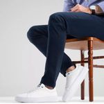Tênis masculino em couro legítimo cor branco extremo conforto