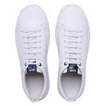 Tênis masculino em couro legítimo cor branco extremo conforto