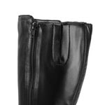 Bota Montaria feminina conforto cano alto couro legítimo cor preto com detalhes