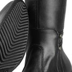Bota Montaria feminina conforto cano alto couro legítimo cor preto com detalhes