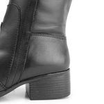 Bota Montaria feminina conforto cano alto couro legítimo cor preto