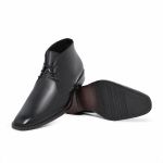 Bota masculina social de amarrar couro legítimo cor preta solado de couro