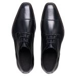 Sapato masculina social de amarrar couro legítimo cor preto solado de couro