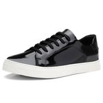 Tênis Feminino Slip On Couro Legítimo Pierrô - Preto Verniz