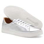 Tênis Feminino Slip On Couro Legítimo Pierrô - Prata