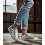 Tênis Feminino Slip On Couro Legítimo Pierrô - Prata