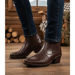 Bota Masculina country conforto tricê couro legítimo cor café