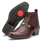 Bota Masculina country conforto couro legítimo cor café estilo texana