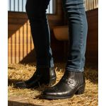 Bota Masculina country conforto couro legítimo cor preta estilo texana com detalhes