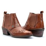 Bota Masculina country conforto couro legítimo cor whisky estilo texana com detalhes