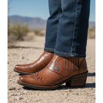 Bota Masculina country conforto couro legítimo cor whisky estilo texana com detalhes