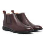 Bota Chelsea masculina couro legítimo cor café extremo conforto