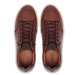 Tênis masculino casual em couro legítimo cor marrom