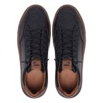 Tênis masculino casual em couro legítimo cor preto