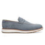 Sapato Loafer masculino couro legítimo cor azul jeans