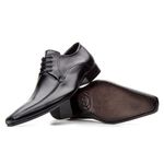 Sapato Social Masculino modelo Italiano de amarrar couro legítimo cabedal e sola cor preto