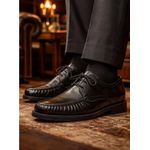 Mocassim masculino tradicional de amarrar couro legítimo cor preto