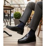 Mocassim masculino tradicional couro legítimo cor preto