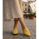 Sapatilha Mocassim feminina couro legítimo cor amarela