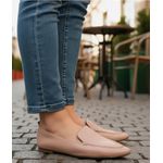 Sapatilha Mocassim feminina couro legítimo cor nude