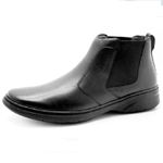 Bota Masculina Social Levíssima com elástico couro legítimo cor preta