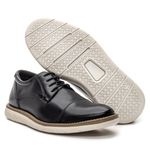 Sapato masculino de amarrar super confortável couro legítimo cor preto solado claro