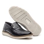 Mocassim masculino super confortável couro legítimo cor preto solado claro