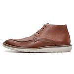 Bota masculina de amarrar super confortável couro legítimo cor castanho solado claro