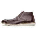 Bota masculina de amarrar super confortável couro legítimo cor marrom solado claro